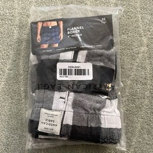 flannel black and white boxers 4” inseam with a stretchy waistband